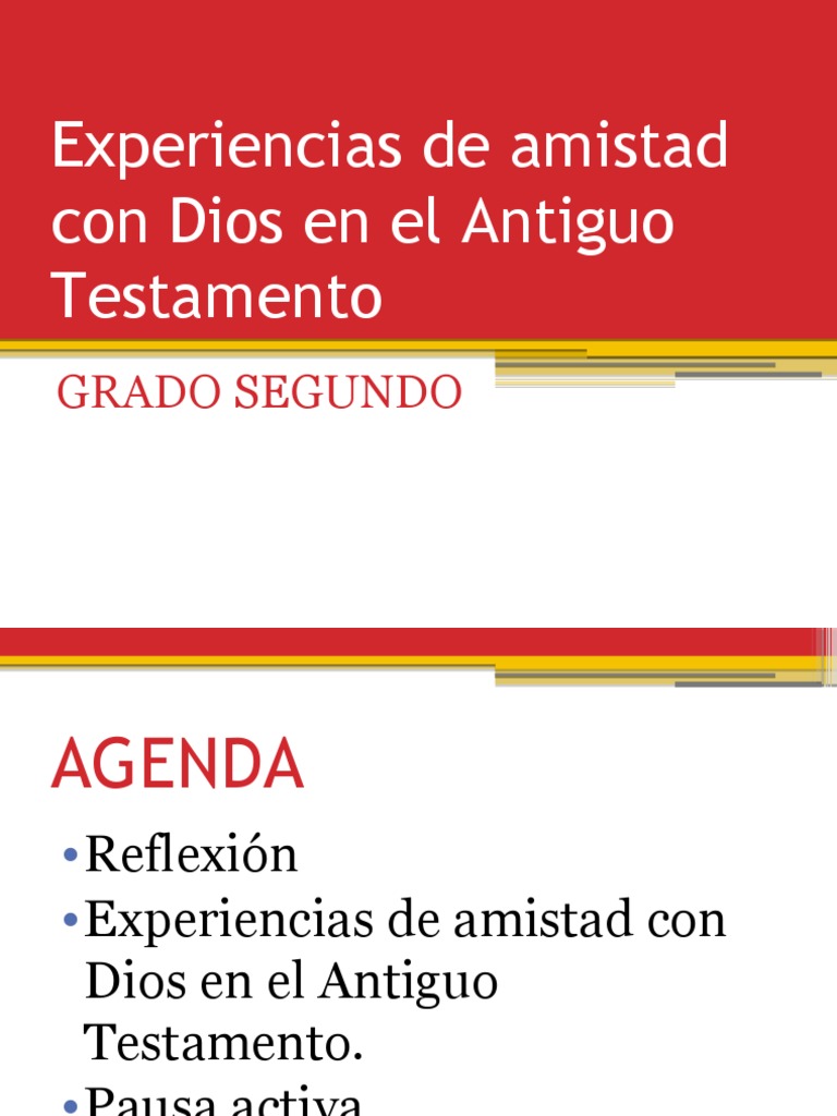 Experiencias de Amistad Con Dios en El Antiguo GRADO SEGUNDO PDF