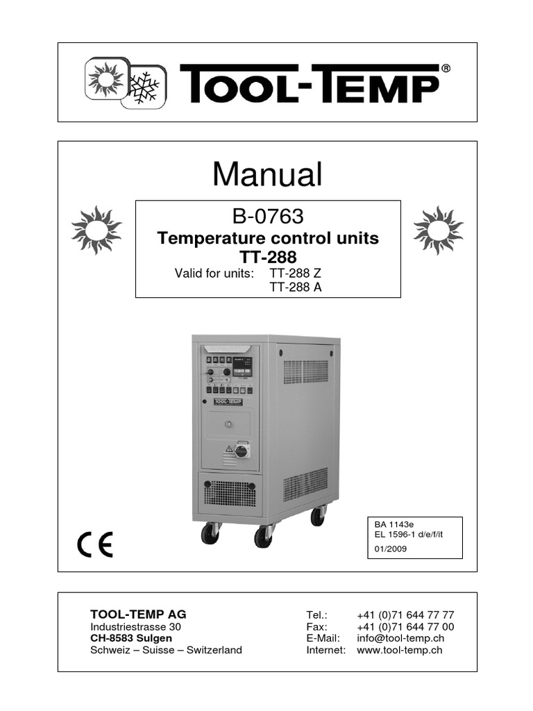 TT-288 Manual B-0763 (E) - F | PDF | Thermostat | Switch