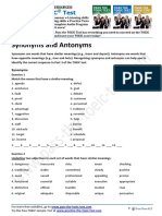 Synonyms and Antonyms