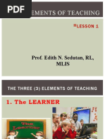 The Elements of Teaching: Prof. Edith N. Sedutan, RL, Mlis