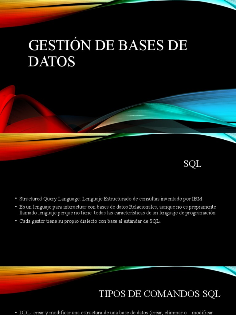 Gestión de Bases de Datos SQL | PDF | SQL | Bases de datos