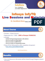 Infosys InfyTQ Live Sessions and Materials