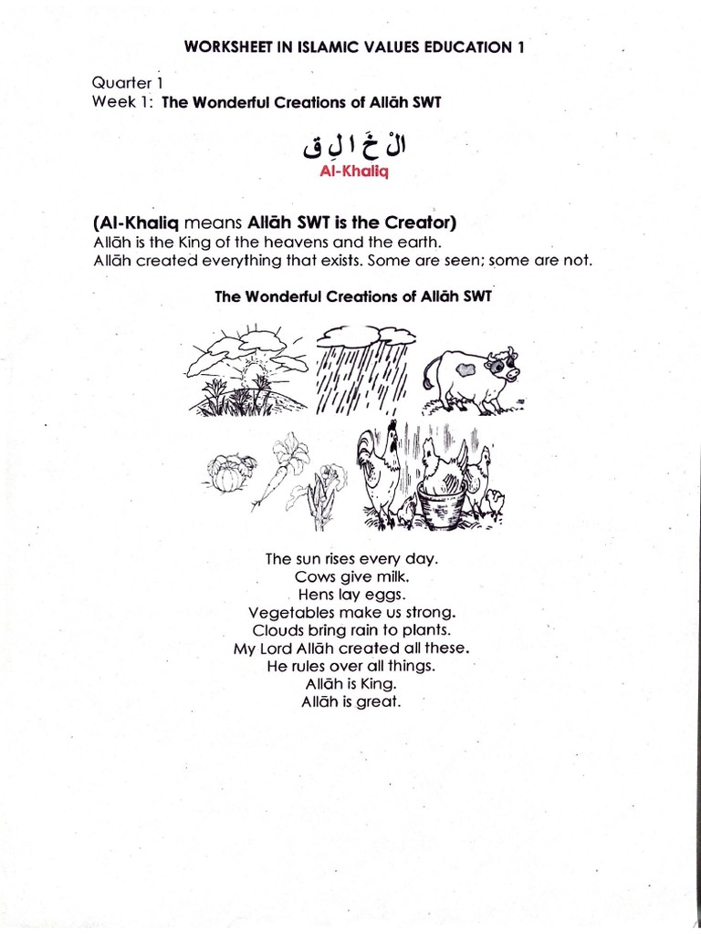 Islamic Values 1 Q1 | PDF