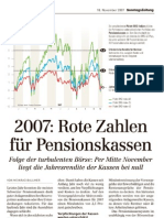 Sonntagszeitung: Rote Zahlen Für Pensionskassen