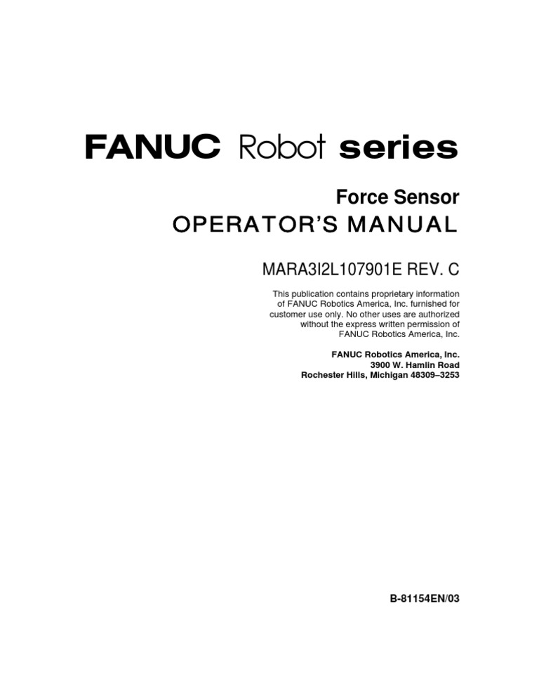 FANUC Robot Operator's Manual | PDF