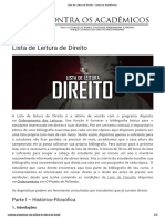 Lista de Leitura de Direito - Contra Os Acadêmicos