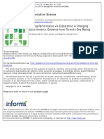 Driving Performance Via Exploration in Changing Environments: Evidence From Formula One Racing