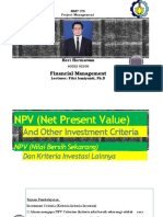 NPV, IRR, dan Kriteria Investasi Lainnya