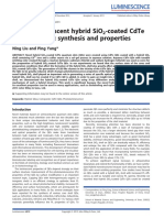 Highly Luminescent Hybrid Sio - Coated Cdte Quantum Dots: Synthesis and Properties