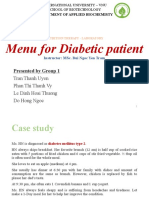 Menu For Diabetic Patient: Presented by Group 1