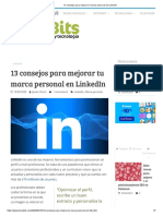 13 consejos para mejorar tu marca personal en LinkedIn