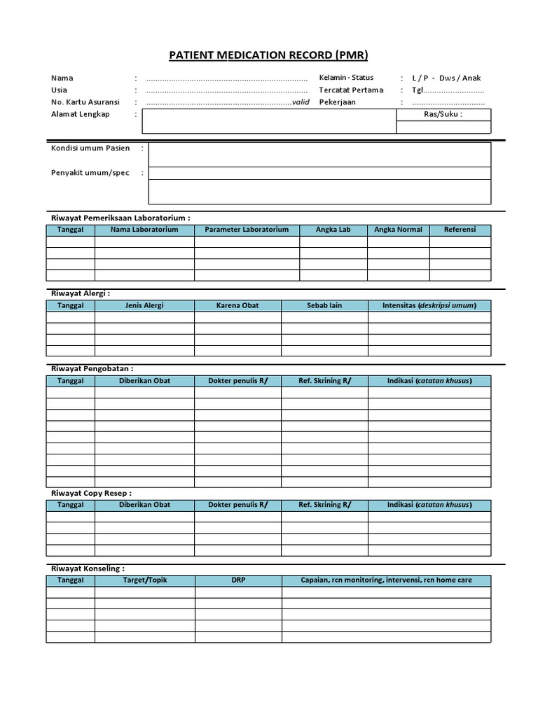 Patient Medication Record | PDF