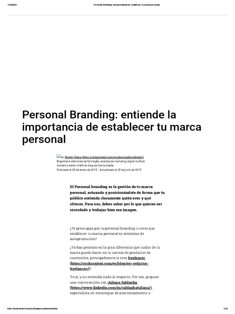 Importancia de la Marca Personal | PDF | Marca | Gestión de la marca