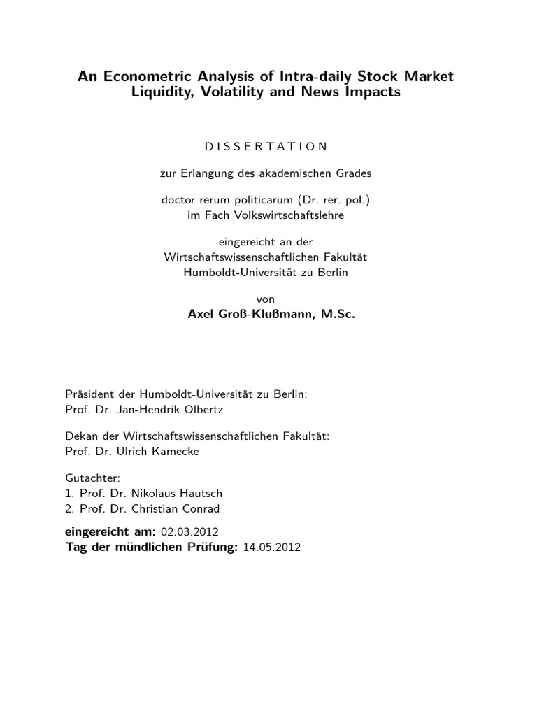 Gross Klussmann | PDF | Algorithmic Trading | Day Trading