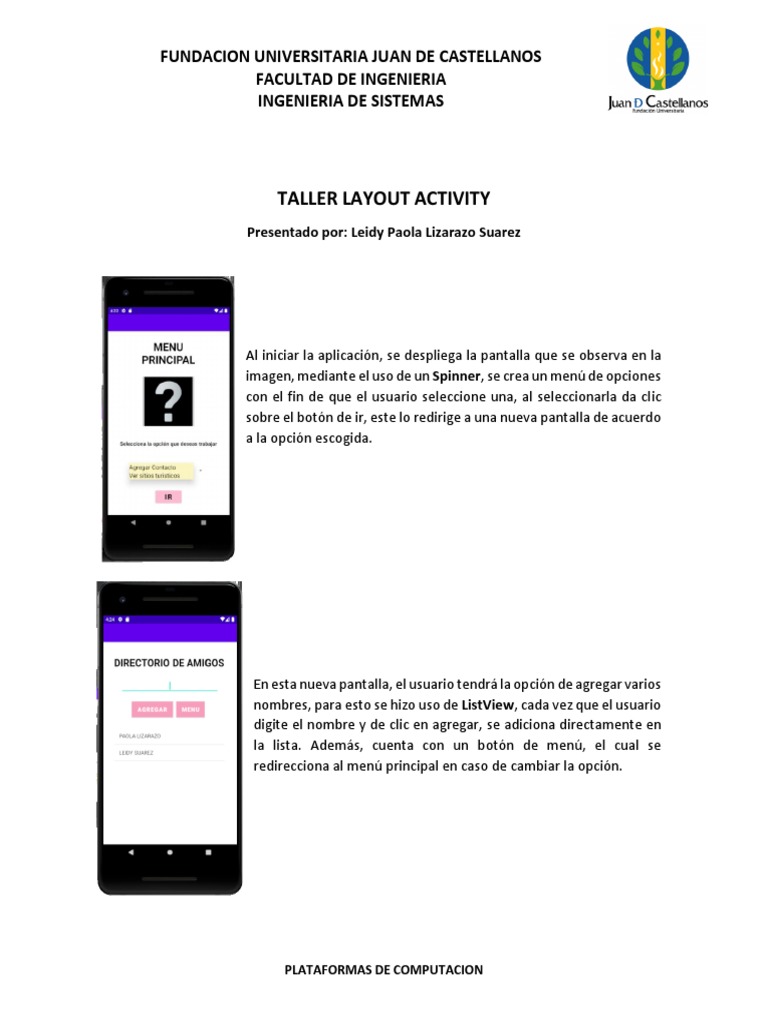Taller Layout Activity | PDF