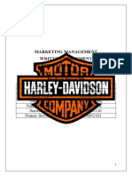 Marketing Management Written Assignment Submitted by LT 06 (Sec B) Harley Davidson Motorcycles Product: Street 750 Name Roll No