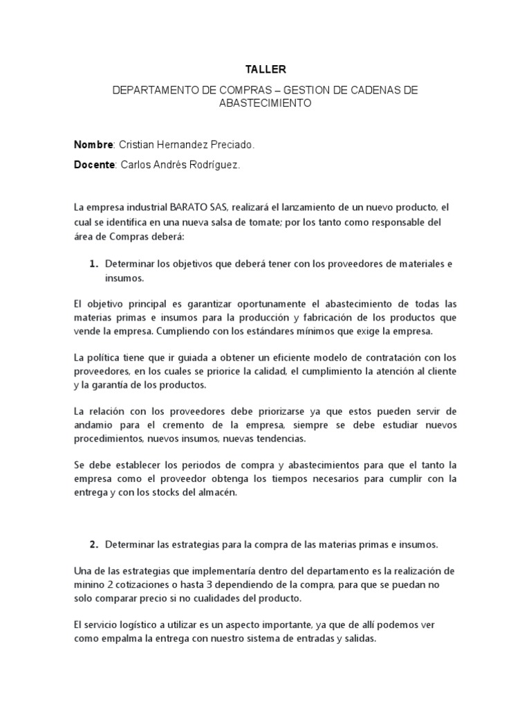 Estrategias de Compras y Proveedores | PDF | Empresas | Calidad (comercial)