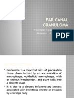 Ear Canal Granuloma: Presentator: Anggoro Eka Raditya Moderator: Dr. Yayan Mitayani