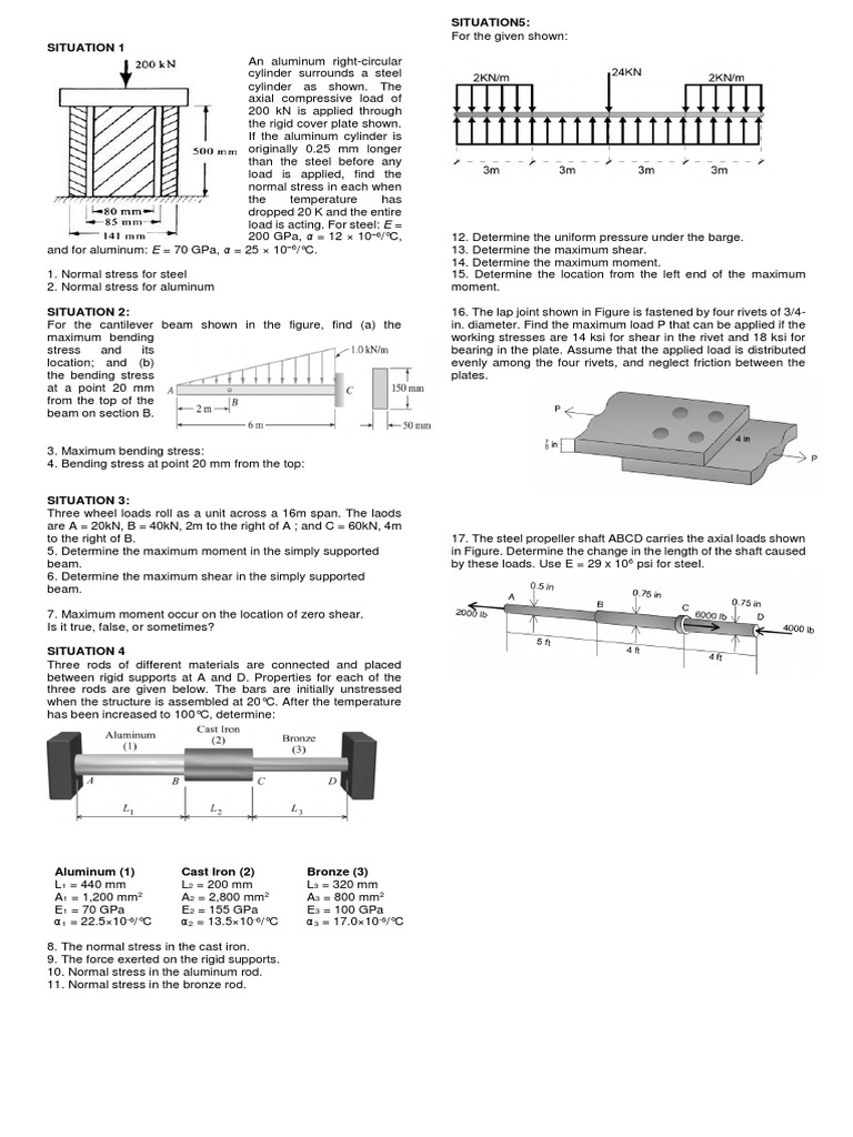 Strength of Materials Exam | PDF | Bending | Stress (Mechanics)