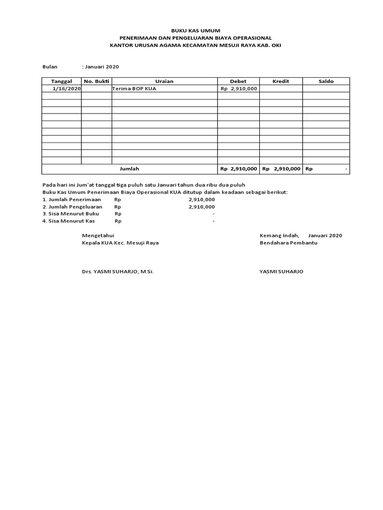 Buku Kas Umum Bop PDF