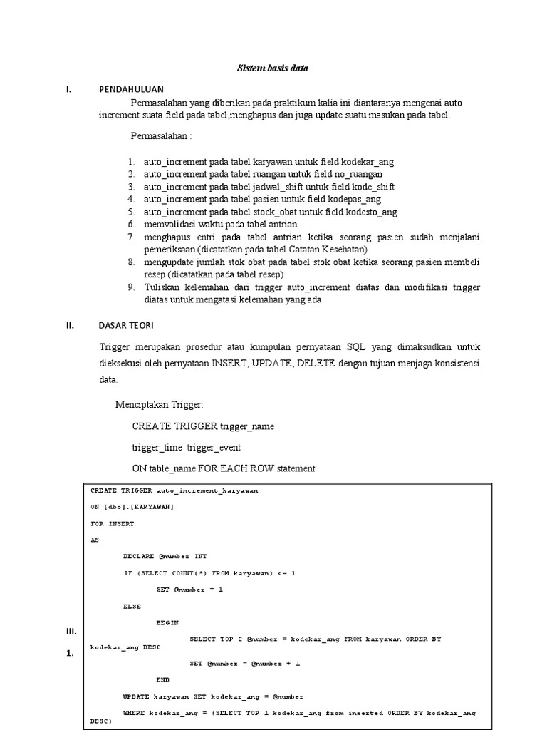 Pemrograman Trigger SQL Server | PDF