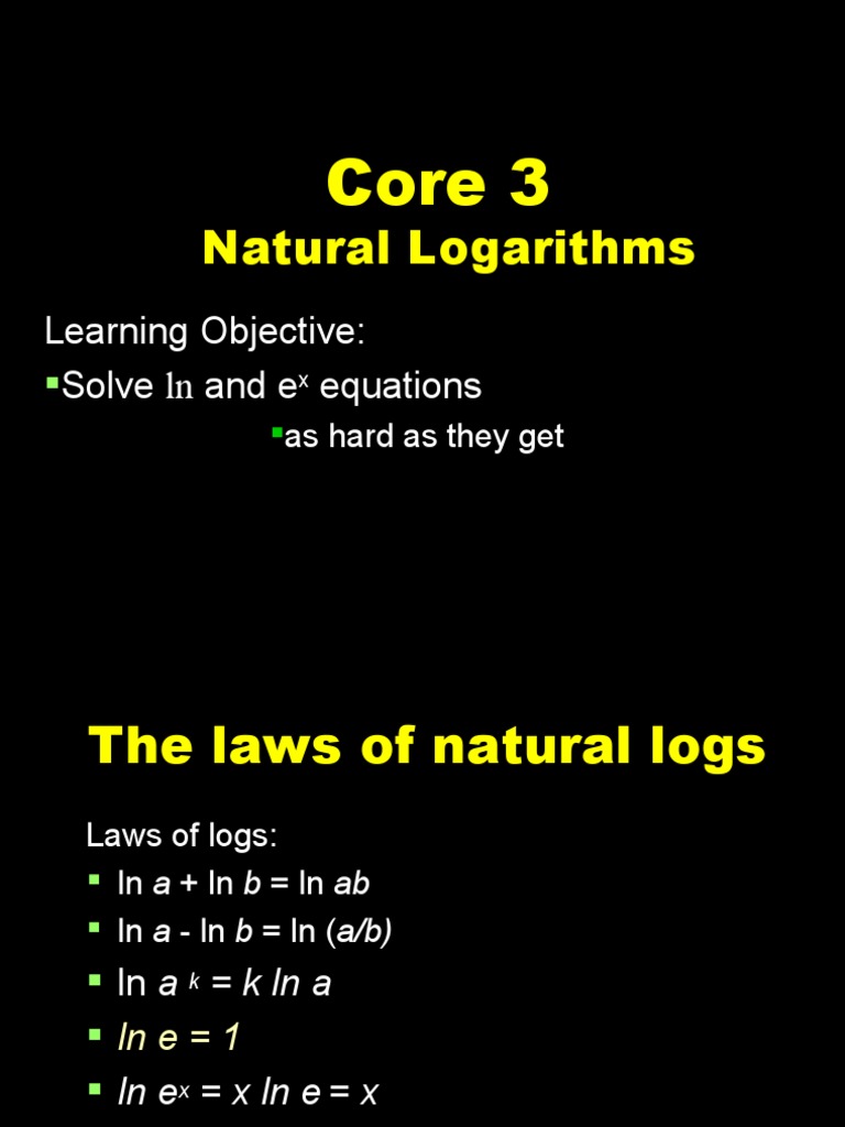 Mastering Natural Logarithms and Equations | PDF | Algebra | Combinatorics