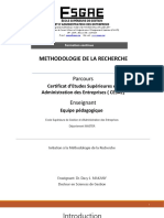 Méthodologie de La Recherche