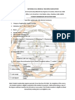 National M.SC Medical Teachers Association: Student Membership Application Form