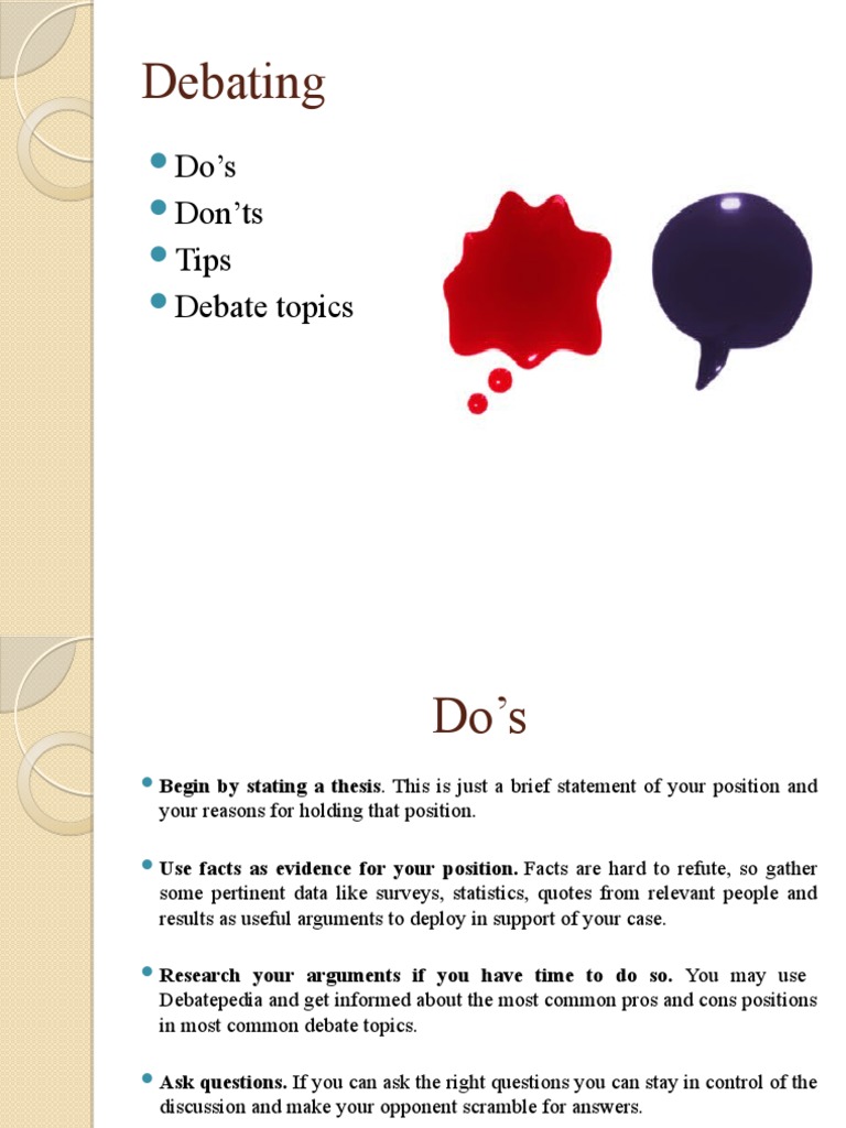 Debate Tips and Techniques Guide | PDF | Argument | Logic