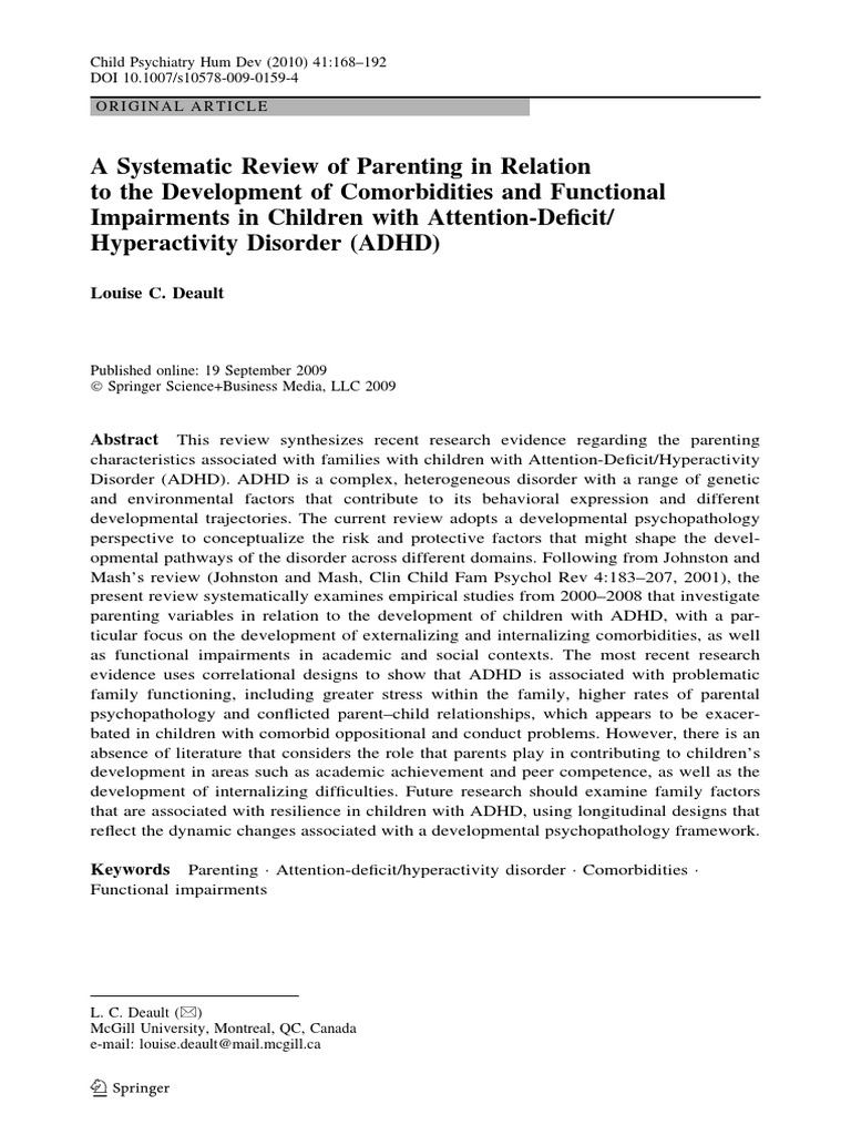 ADHD Parental Developemntal Issues | PDF | Attention Deficit ...
