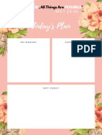 Pink and White Floral Watercolor Daily Planner