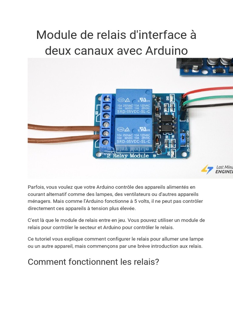 Contrôle d'appareils avec un relais Arduino | PDF | Interrupteur ...