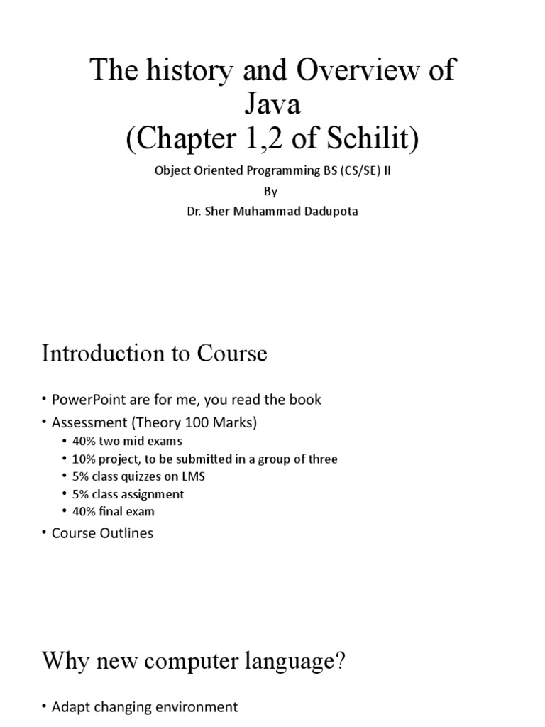 Lect 1 - The History and Evolution of Java | PDF | Java (Programming ...