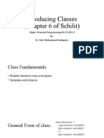 Introducing Classes (Chapter 6 of Schilit) : Object Oriented Programming BS (CS/SE) II by Dr. Sher Muhammad Dadupota