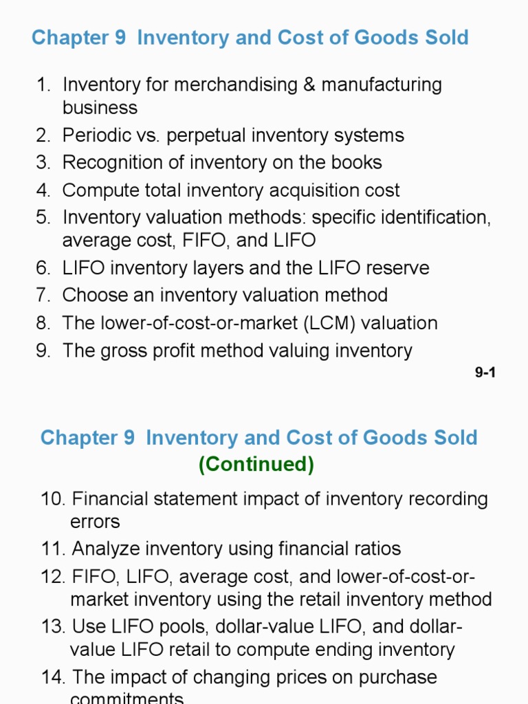 Inventory Valuation Methods Overview | PDF | Cost Of Goods Sold | Inventory