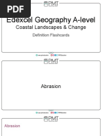 Flashcards - Coastal Landscapes and Change - Edexcel Geography A-Level