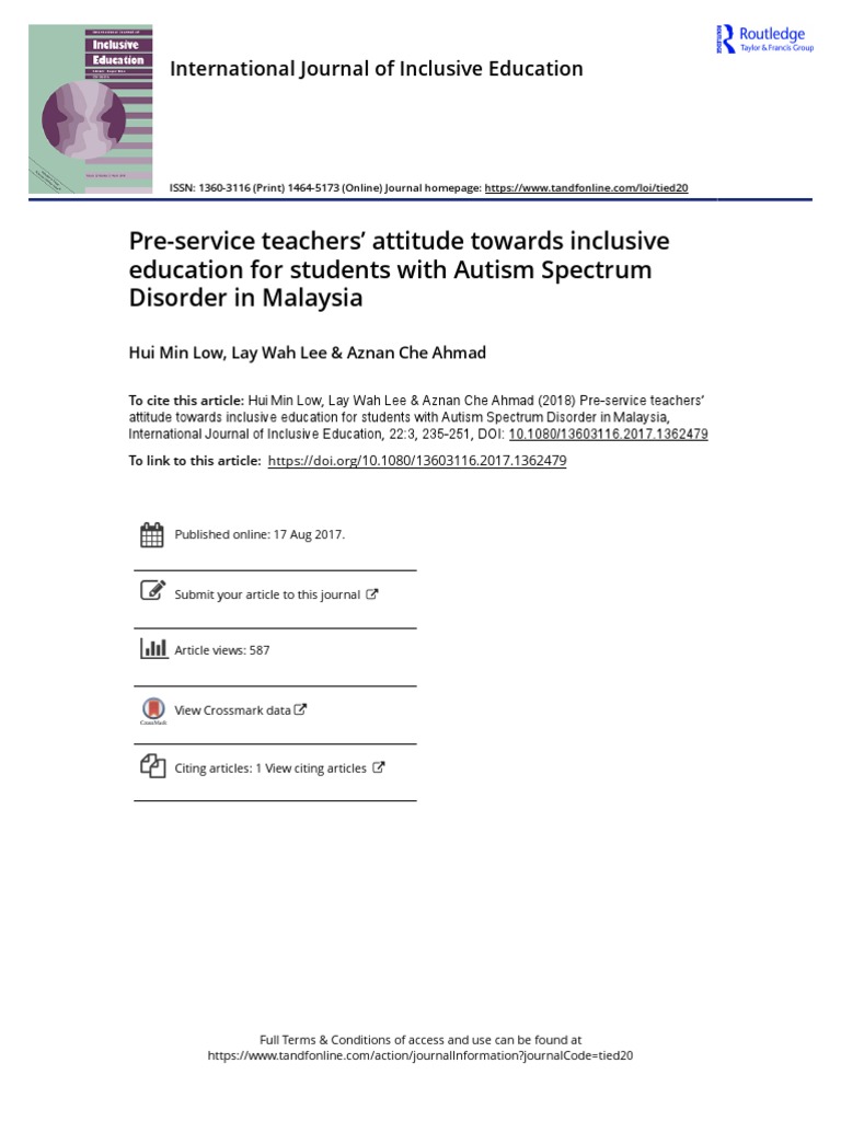 NS1. Pre-Service Teachers' Attitude Towards Inclusive Education For ...