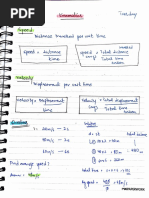 Kinematics Notes