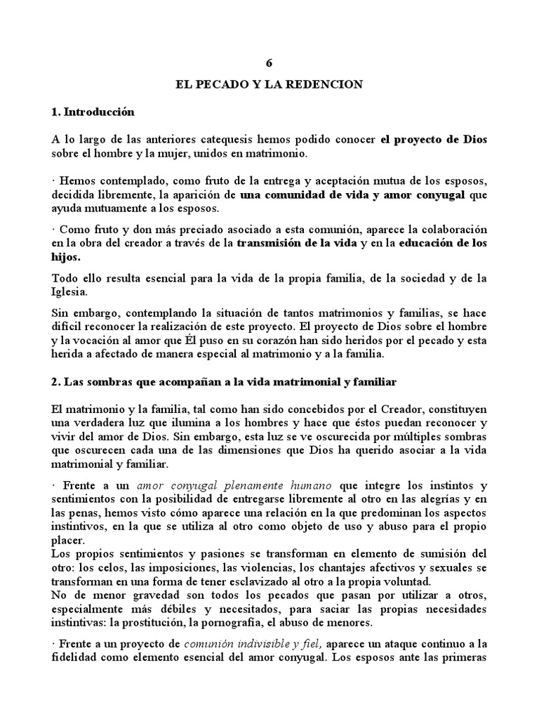 6 El Pecado y La Redención | PDF | Pecado | Amor