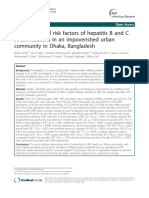 Prevalence and Risk Factors of Hepatitis B and C Virus Infections in An Impoverished Urban Community in Dhaka, Bangladesh