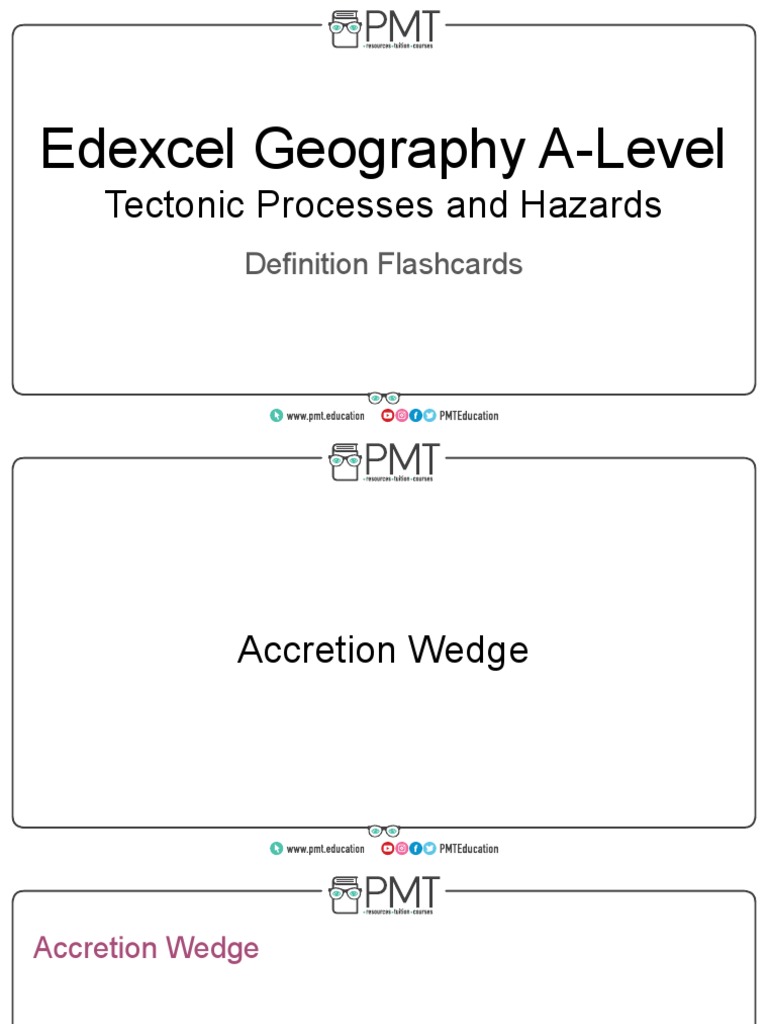 Flashcards Tectonics Edexcel Geography ALevel PDF Plate