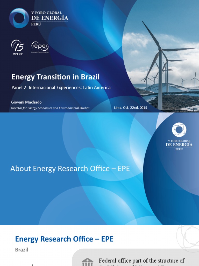 Energy Transition in Brazil: Panel 2: Internacional Experiences: Latin ...
