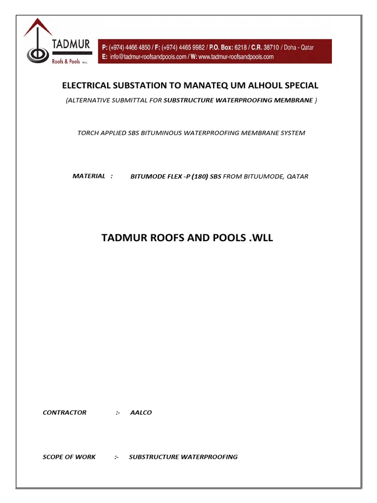 Bitumode Waterproofing Membrane Details | PDF | Asphalt | Materials