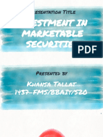 Presentation Title: Investment in Marketable Securities
