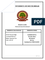 Insurance Law Project Rajdeep Dutta Cusb1713125037