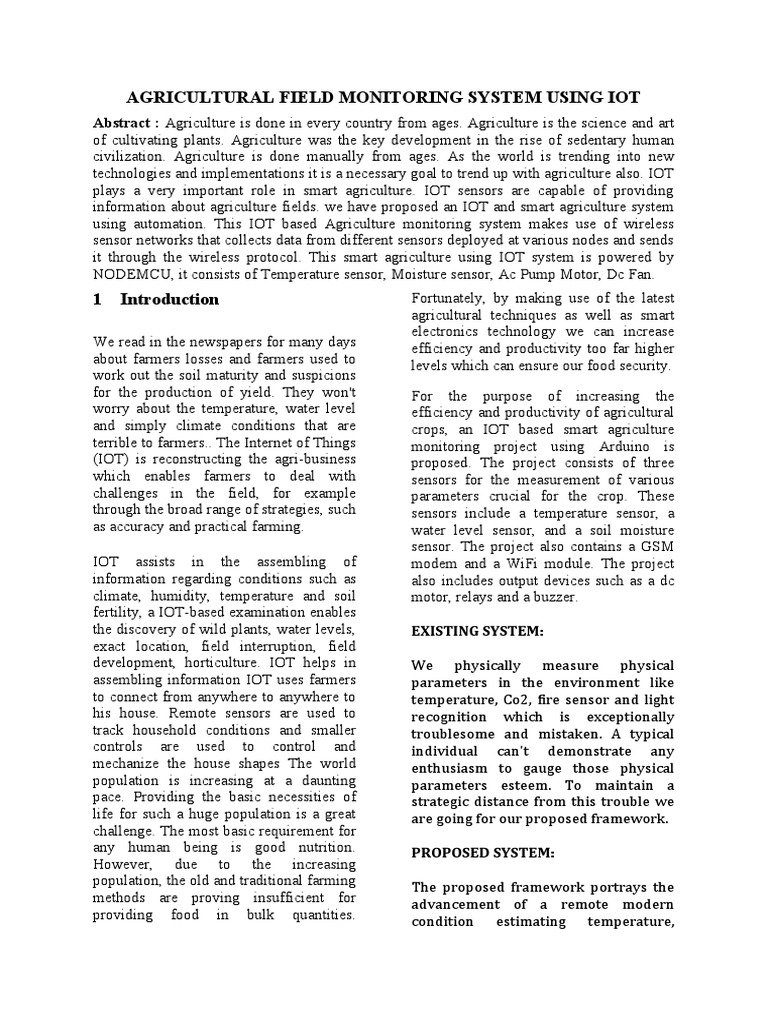 IoT Smart Farming System | PDF | Internet Of Things | Agriculture