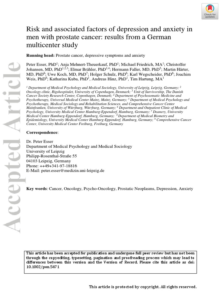 Risk and Associated Factors of Depression and Anxi | PDF | Major ...