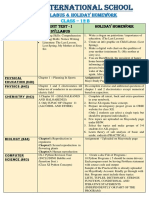 U.T Syllabus & Holiday Homework: Class - 12 B