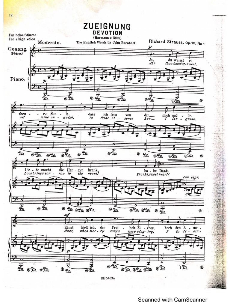 Zueignung Richard Strauss PDF