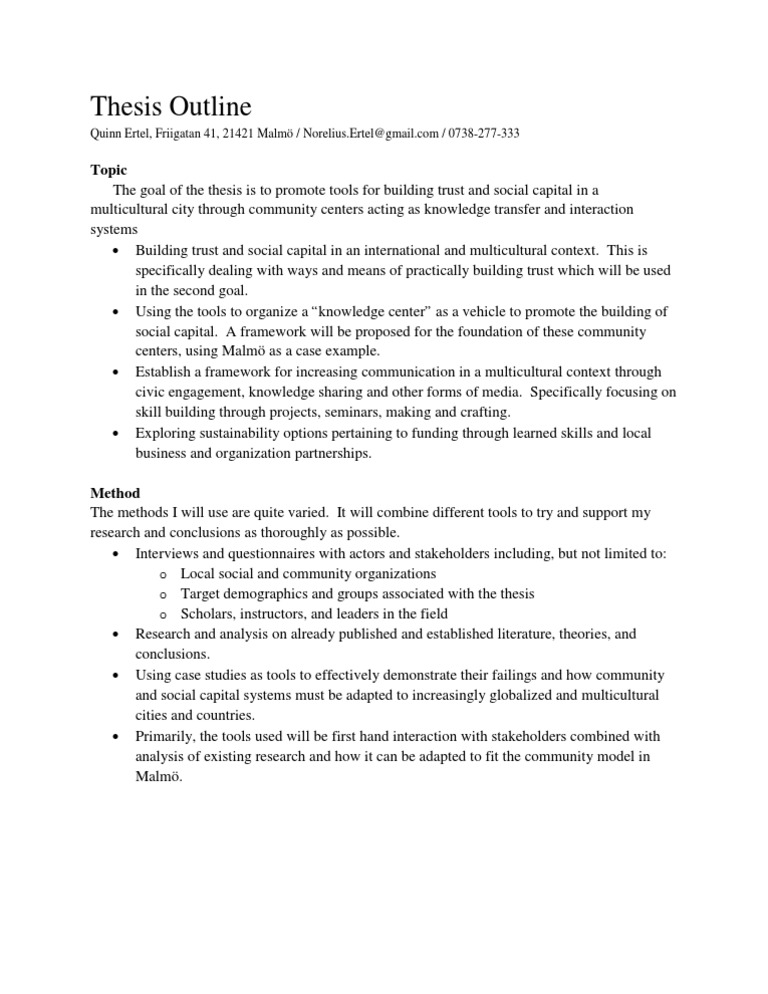 Thesis Outline1 | PDF